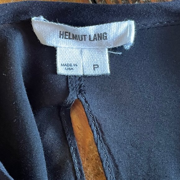 HELMUT LANG Black Blouse Semi Sheer Button Up /Split Back /Size Petite#RN11936 - Picture 4 of 7